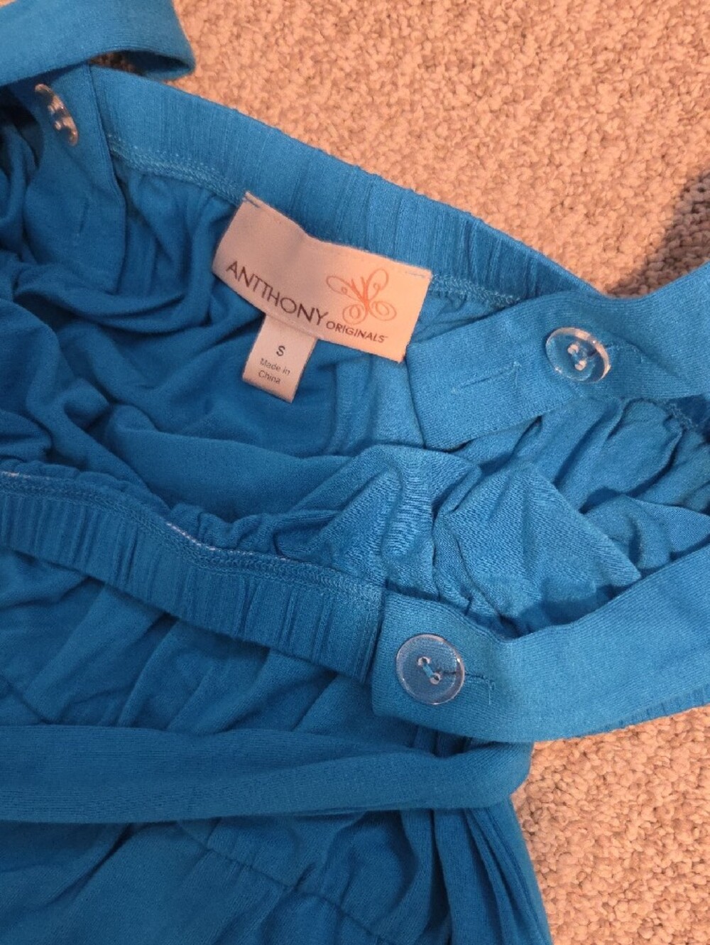 Women's Blue Jumpsuit with Tie Waist 2 Piece - Picture 4 of 8